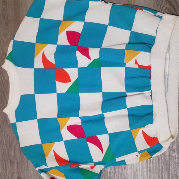 Pepsi 80s Women's Girls Neon Geometric Crop Top Costume Design Deadstock - Picture 3 of 11